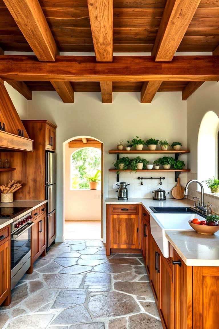 Natural Wood Accents - 24 Mediterranean Interior Design Ideas