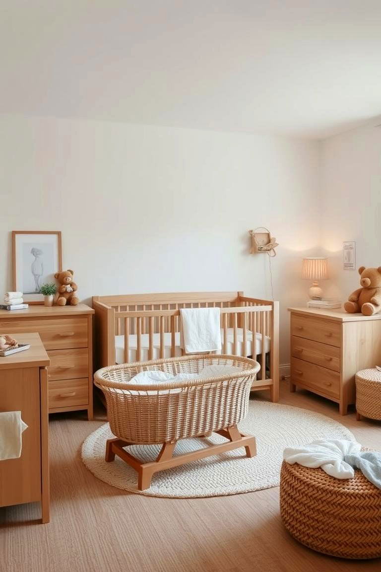 Natural Wood Accents for a Cozy Feel - 24 Neutral Nursery Ideas