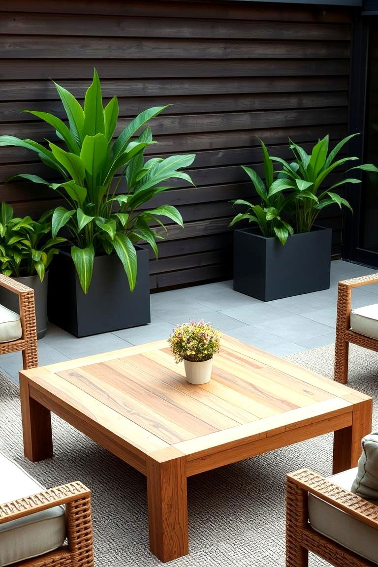 Natural Wood Elements - 24 Mid-century Modern Patio Ideas