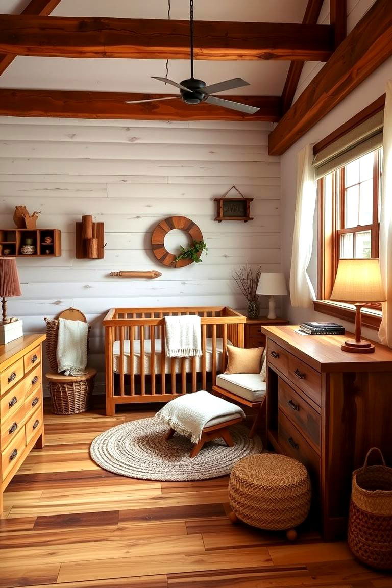 Natural Wood Elements - 24 Mid-century Modern Nursery Ideas