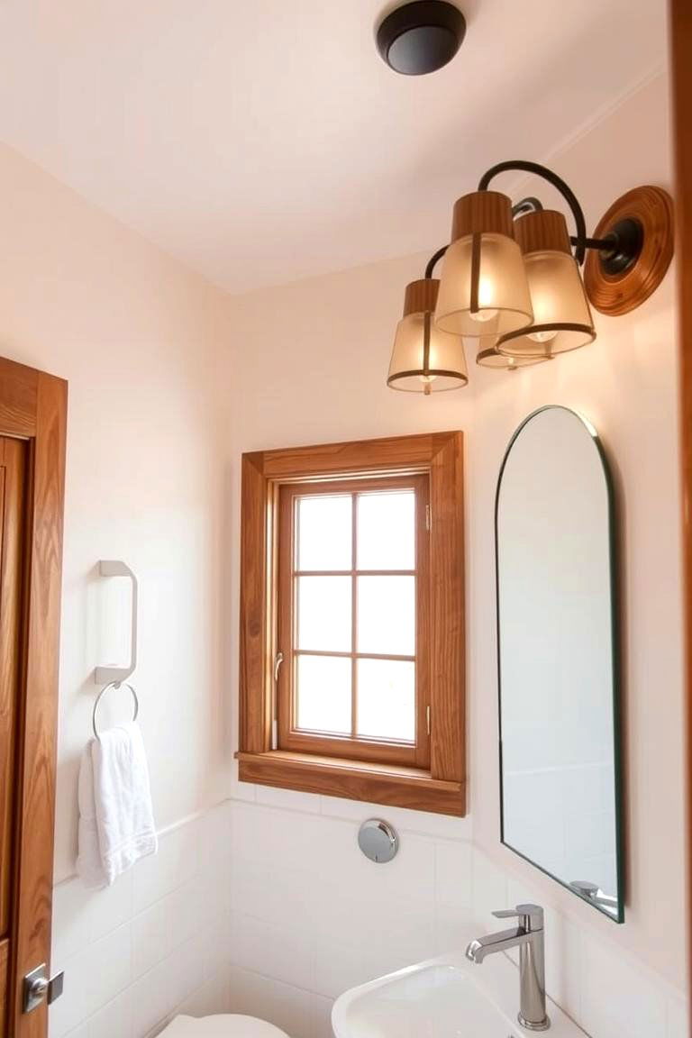 Natural Wood Fixtures for a Warm Organic Feel - 24 Bathroom Ceiling Lighting Ideas