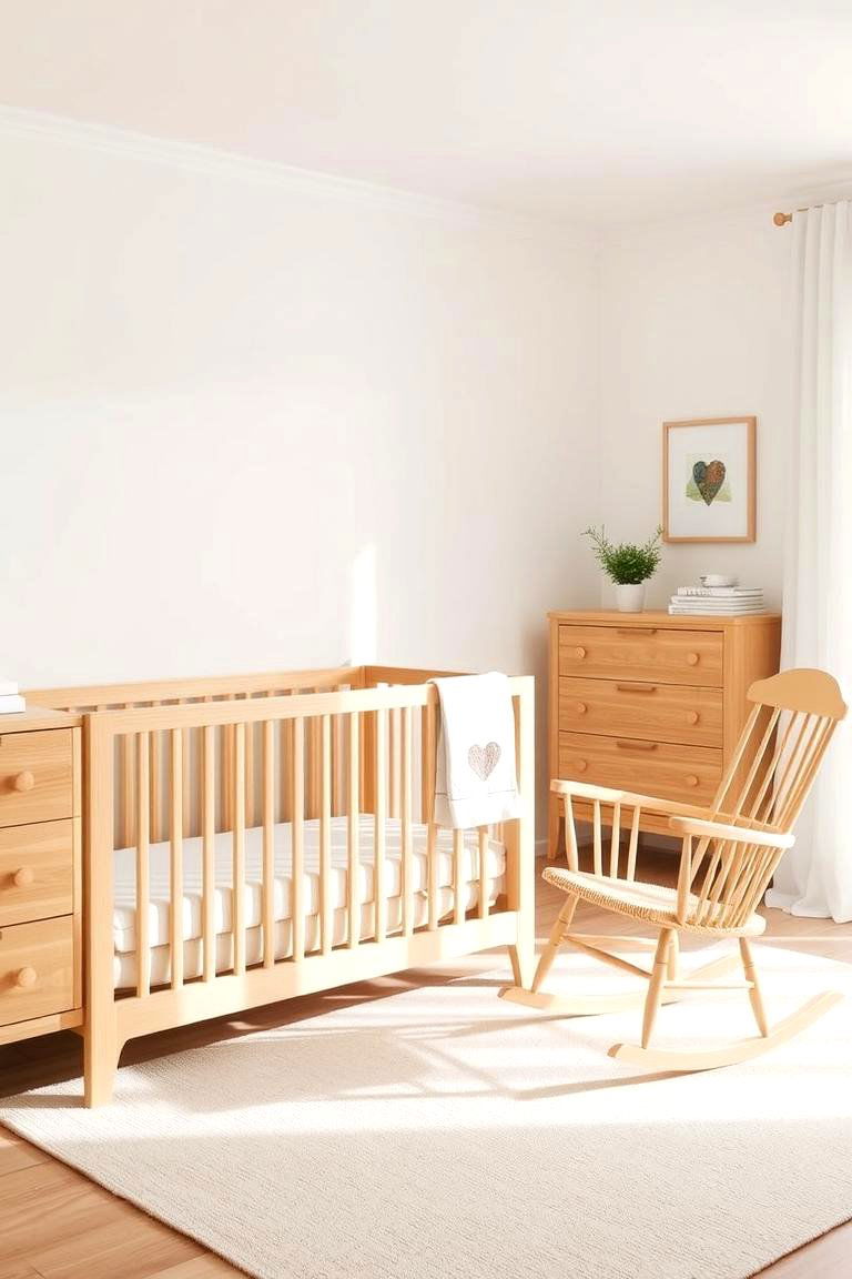 Natural Wood Furniture - 24 Safari Nursery Decor Ideas