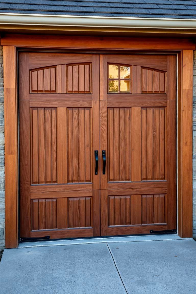 Natural Wood Inspired Stain - 24 Garage Door Paint Ideas