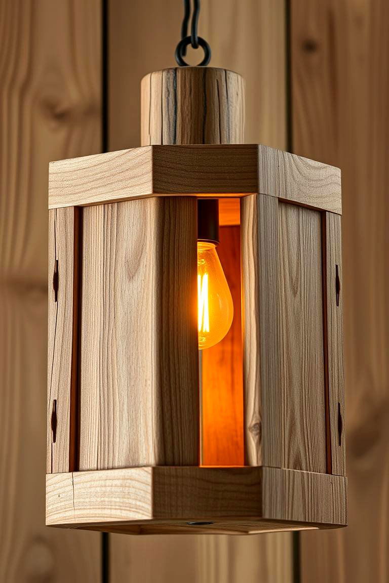 Natural Wood Lantern - 24 Lantern Centerpiece Ideas
