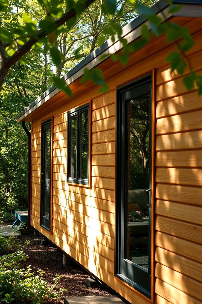 Natural Wood Siding for Earthy Warmth - 24 Mobile Home Siding Design Ideas