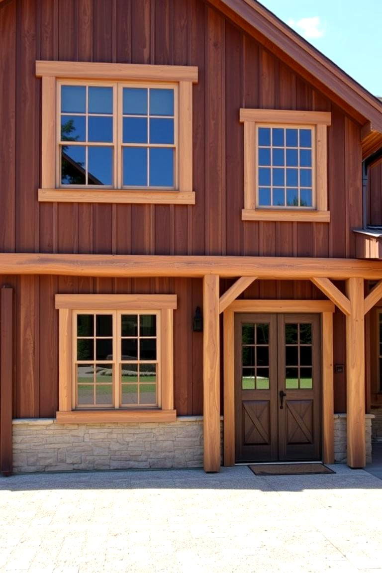 Natural Wood Trim - 24 Barn House Exterior Ideas