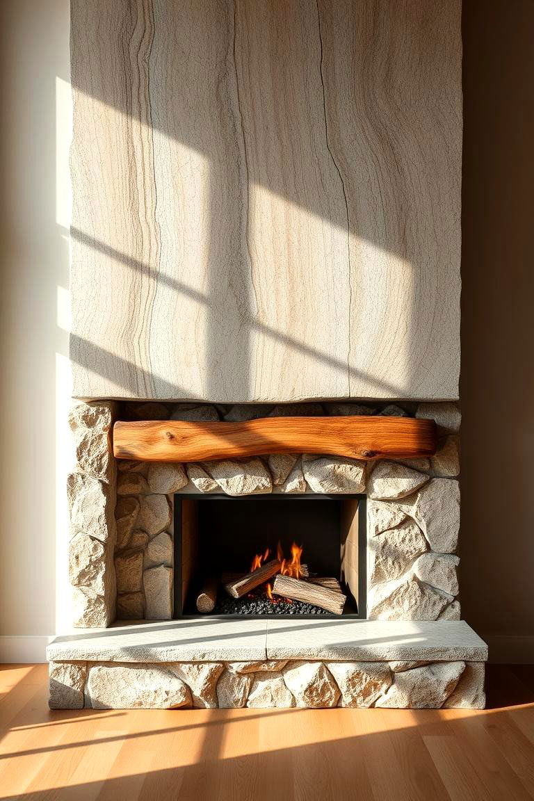 Natural Wood and Stone Fusion - 24 Outdoor Corner Fireplace Ideas