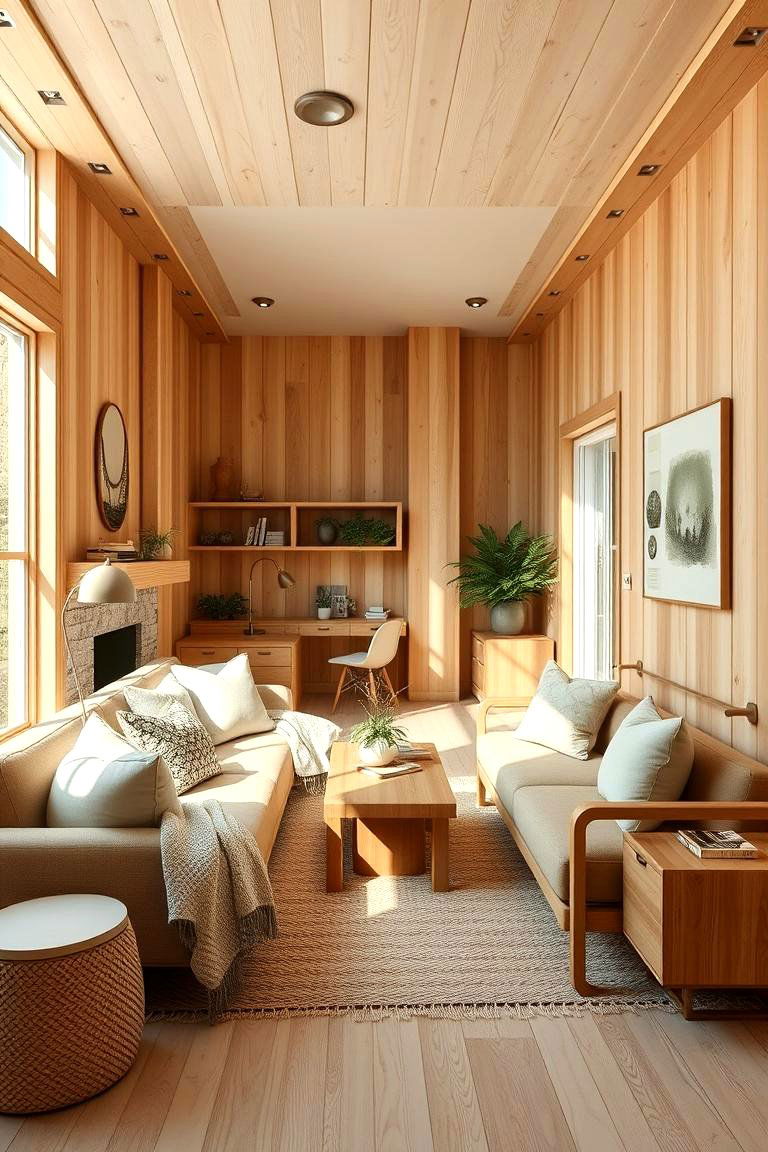 Natural Wood with Light Green Touches - 24 Light Green Bedroom Ideas