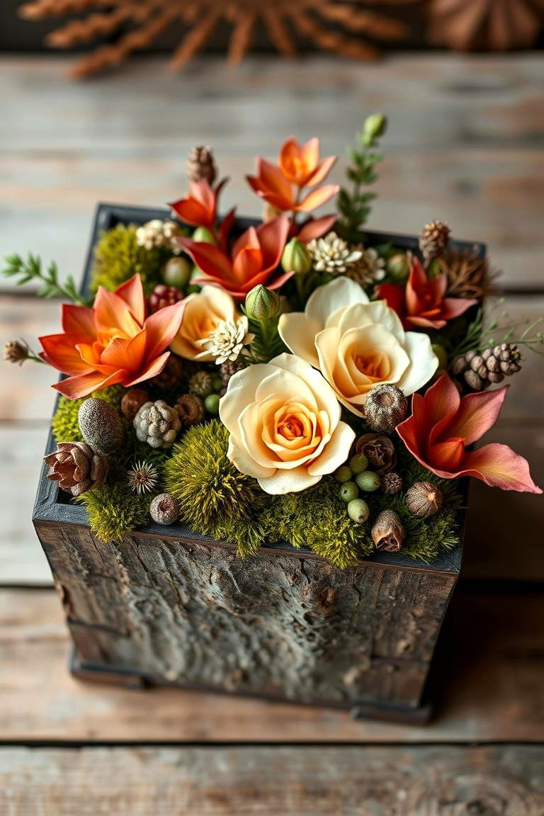 Natural Woodsy Charm - 24 Fall Flower Box Ideas