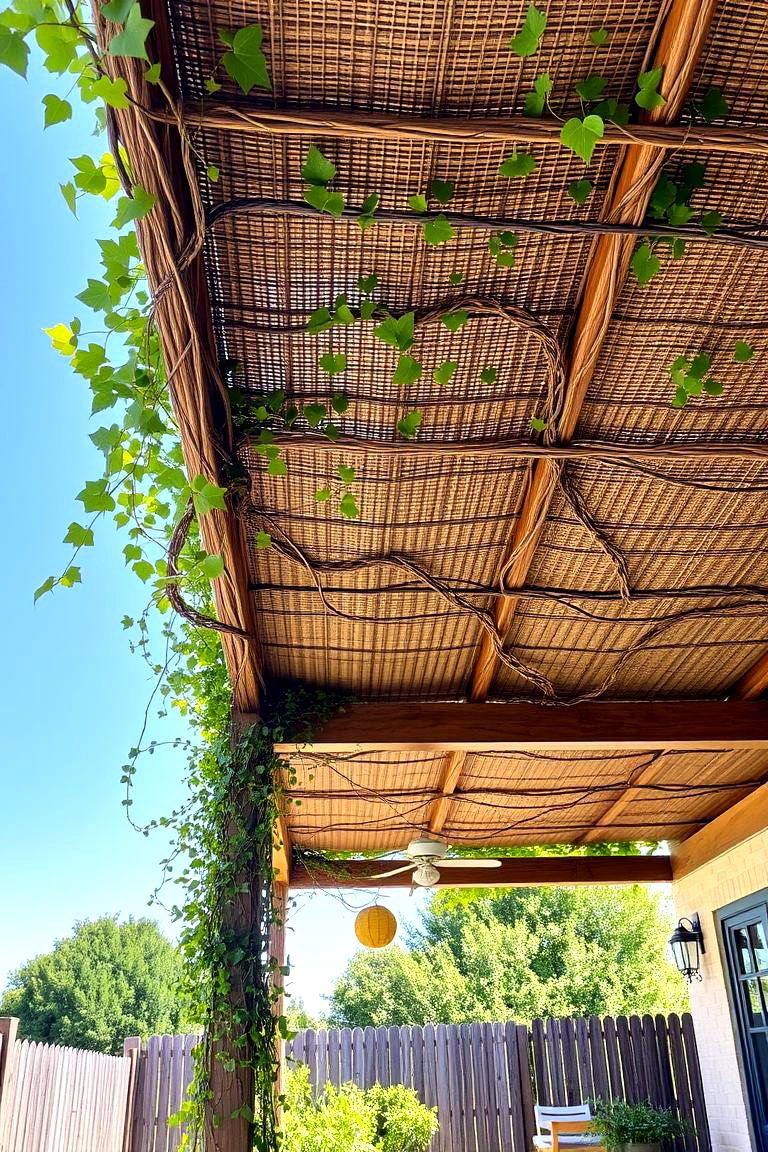 Natural Woven Vines - 24 patio ceiling ideas