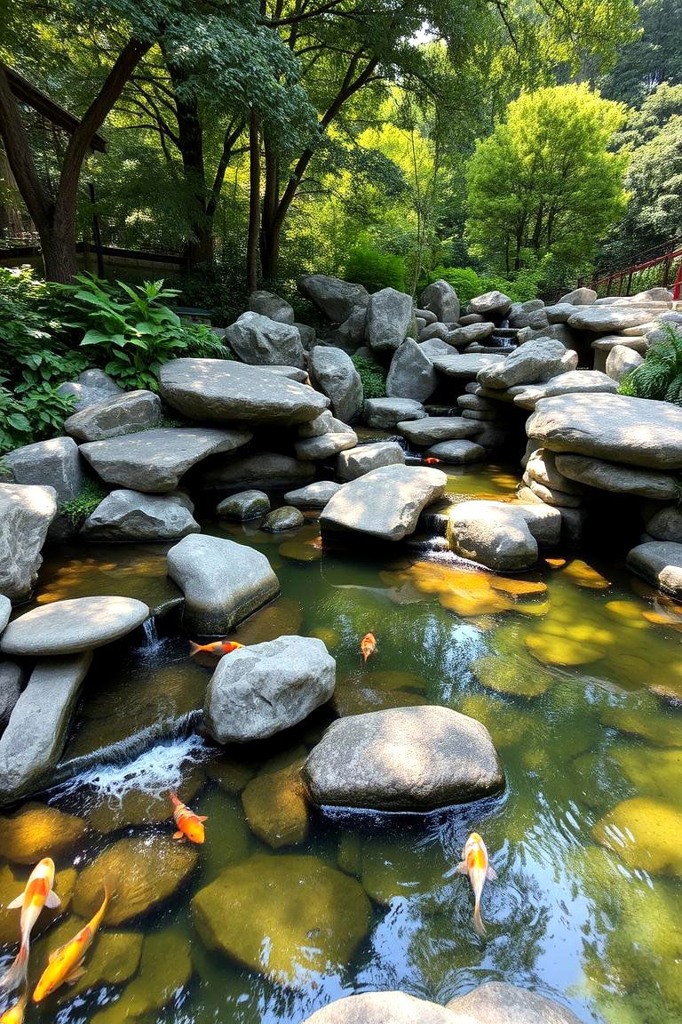 Naturalistic Rock Formation Pond - 24 Koi Pond Ideas