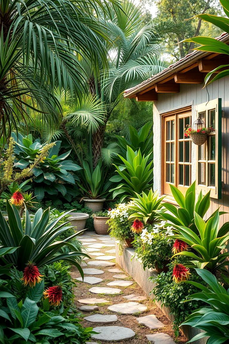 Naturalistic Tropical Cottage Garden - 24 Tropical Garden Ideas