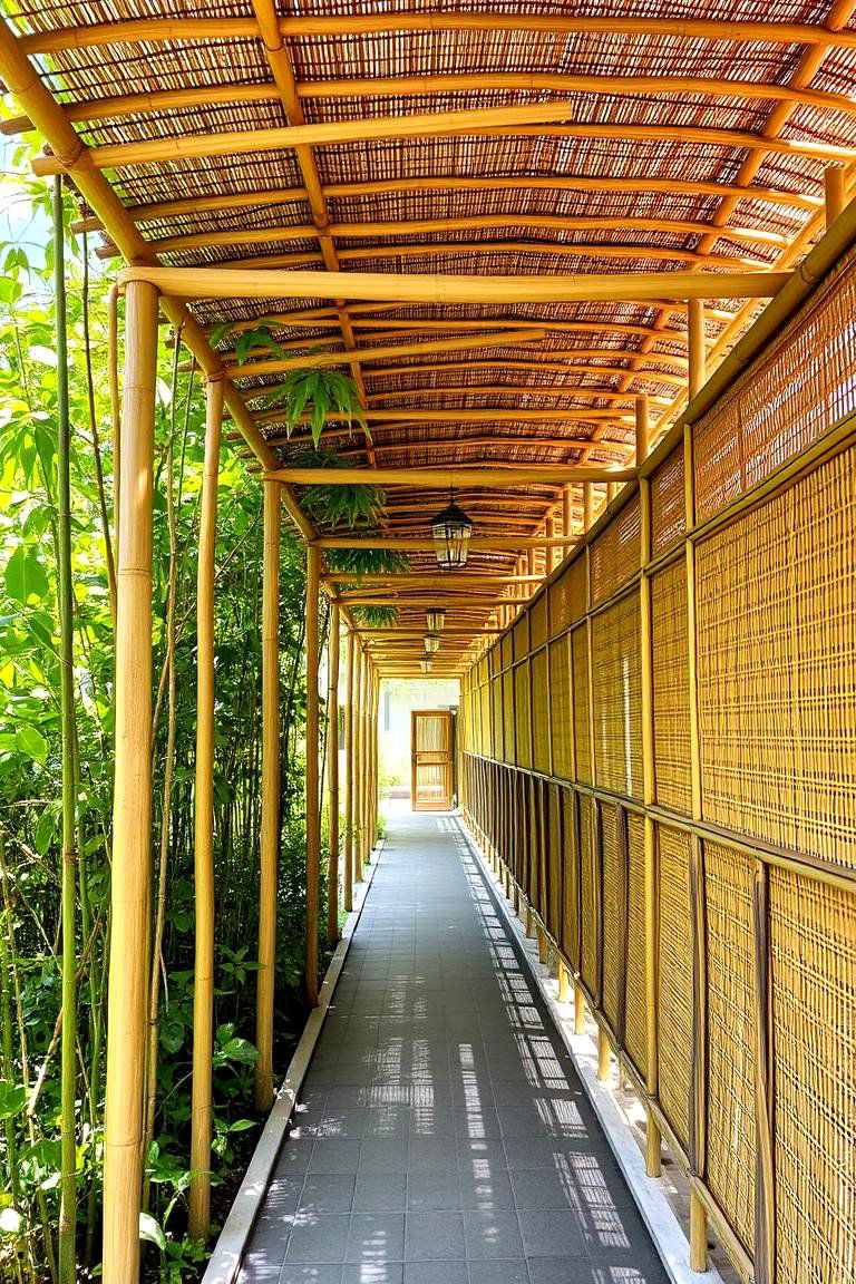 Nature Infused Bamboo Covered Walkway - 24 Covered Walkway Ideas