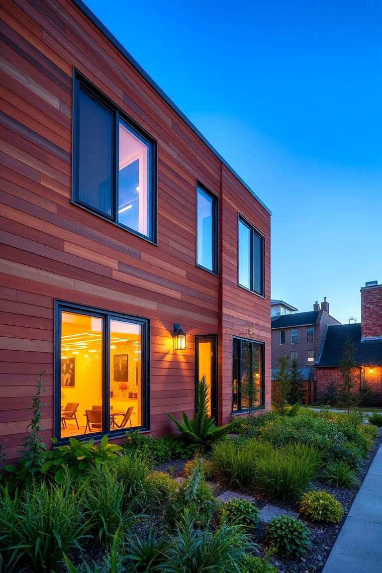 Nature Infused Urban Retreat - 24 Home Designs Using Natural Clay Siding Colors