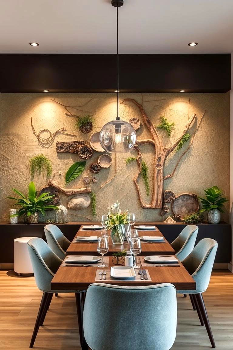 Nature Inspired Accent Wall - 24 Dining Room Accent Wall Ideas