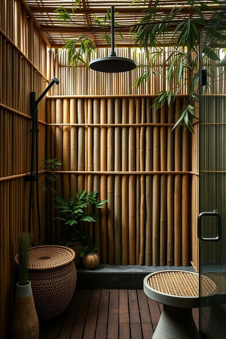 Nature Inspired Bamboo Design - 24 Corner Shower Ideas