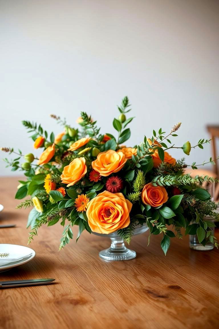 Nature Inspired Centerpieces - 24 Green and Orange Living Room Ideas