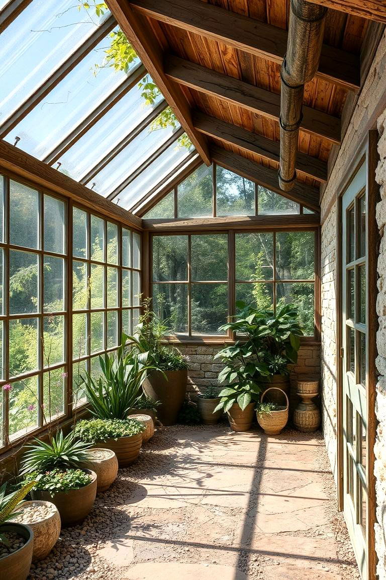 Nature Inspired Corner Greenhouse - 24 Corner Greenhouse Ideas