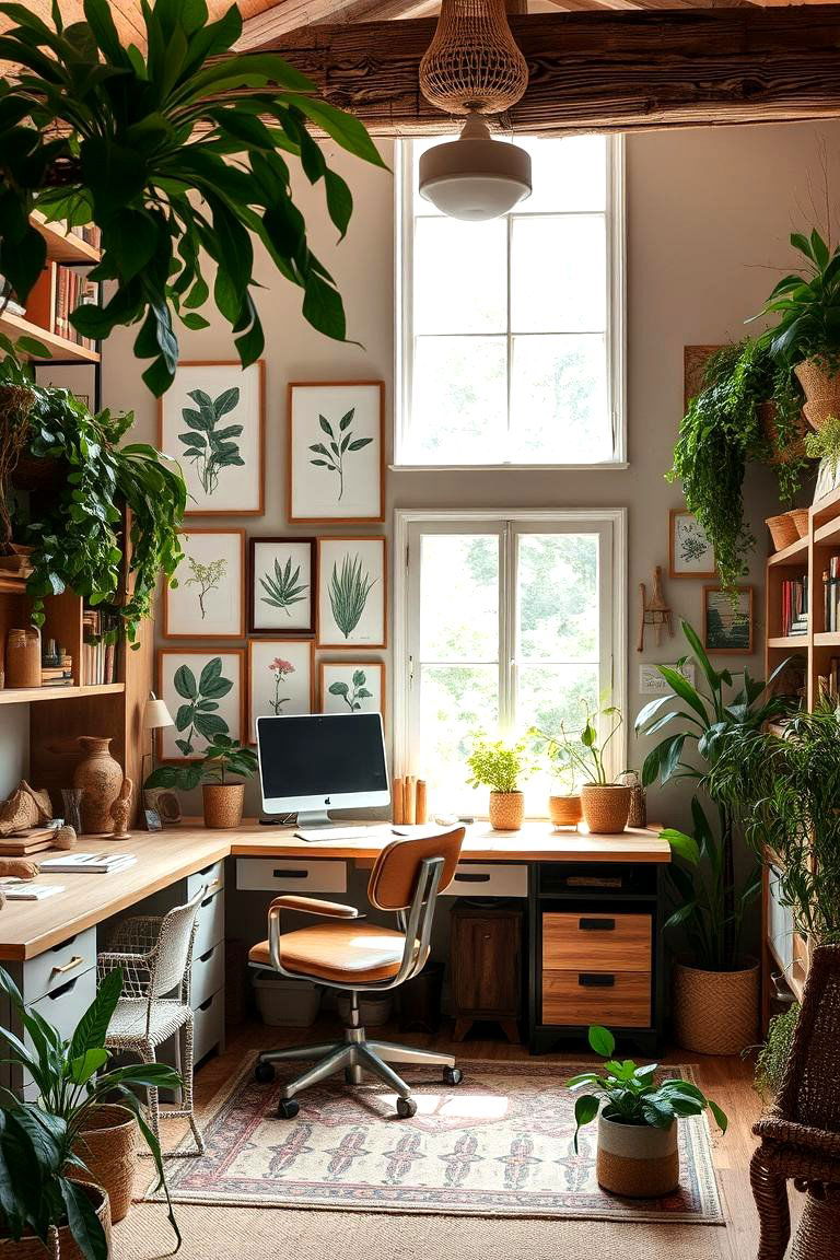 Nature Inspired Craft Room - 24 Craft Room Ideas