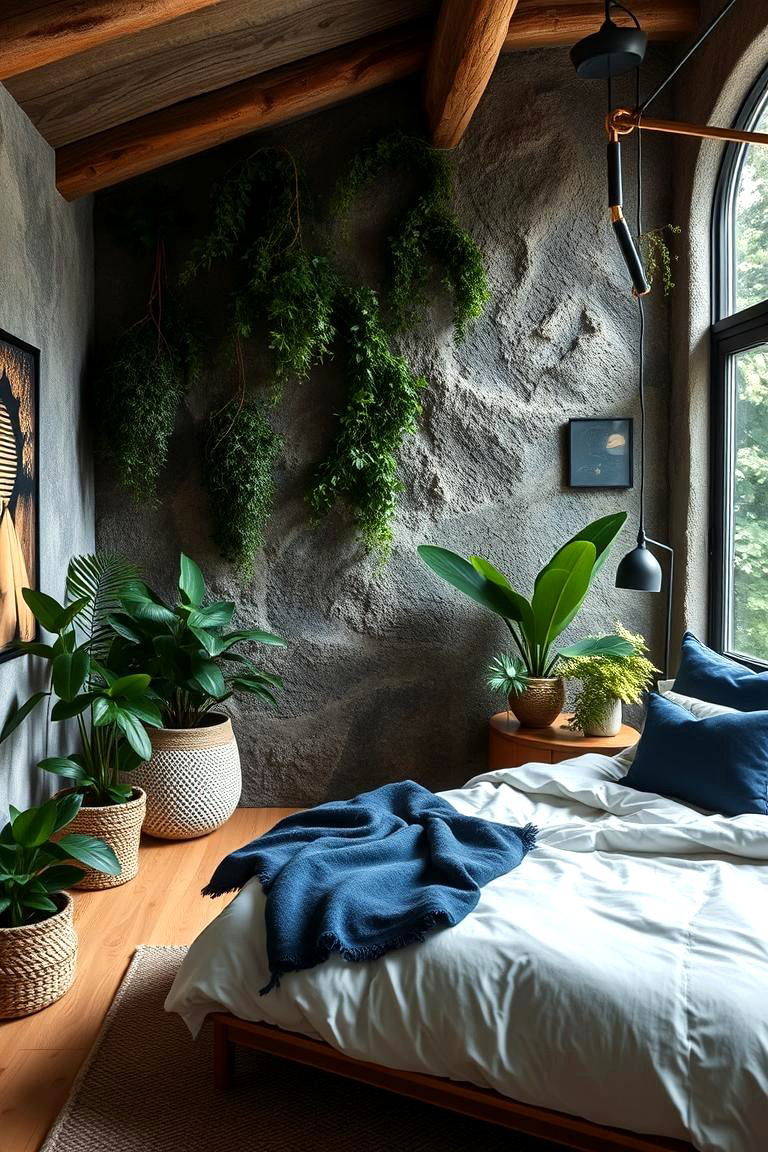 Nature Inspired Dark Blue Retreat - 24 Dark Blue Bedroom Ideas