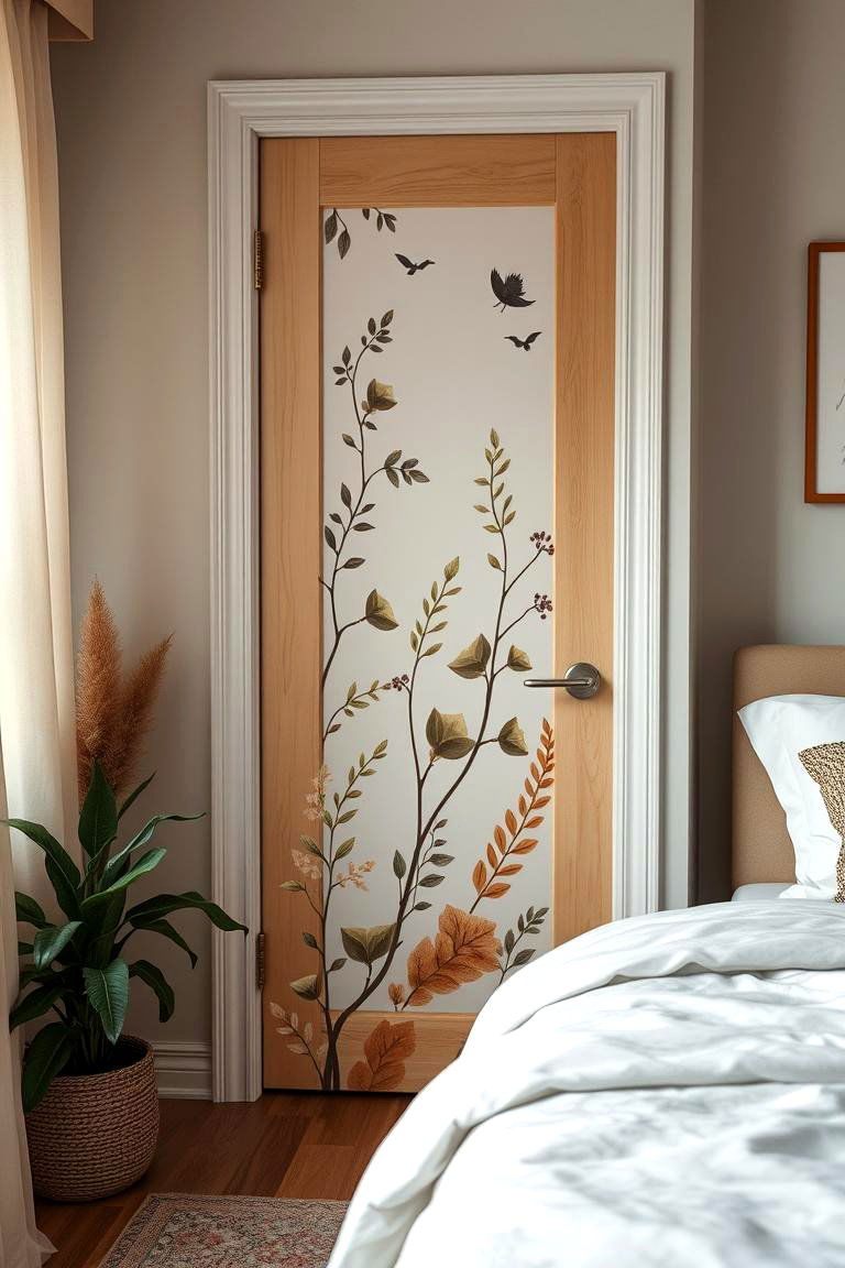 Nature Inspired Designs with Botanical Elements - 24 Bedroom Door Decorating Ideas