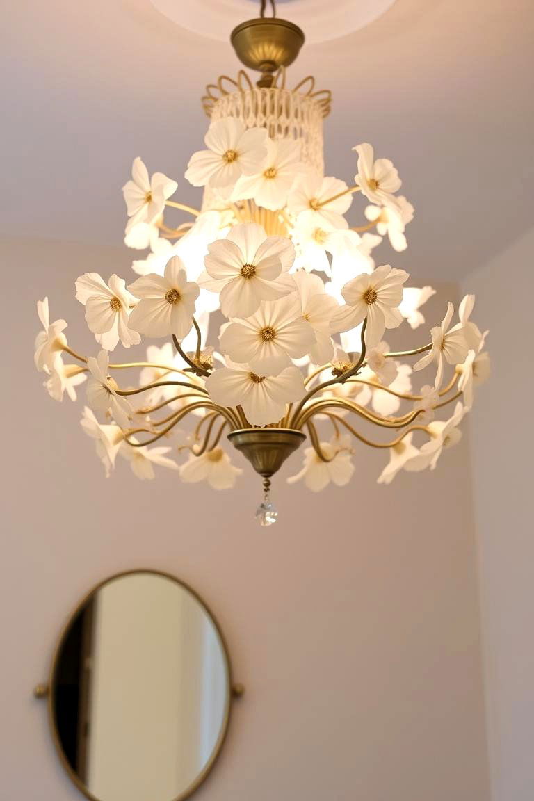 Nature Inspired Floral Chandelier - 24 Bathroom Chandelier Ideas