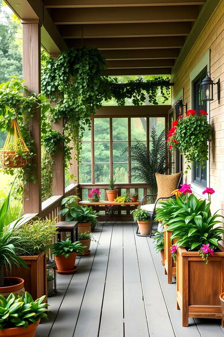 Nature Inspired Garden Porch - 24 Mobile Home Porch Ideas