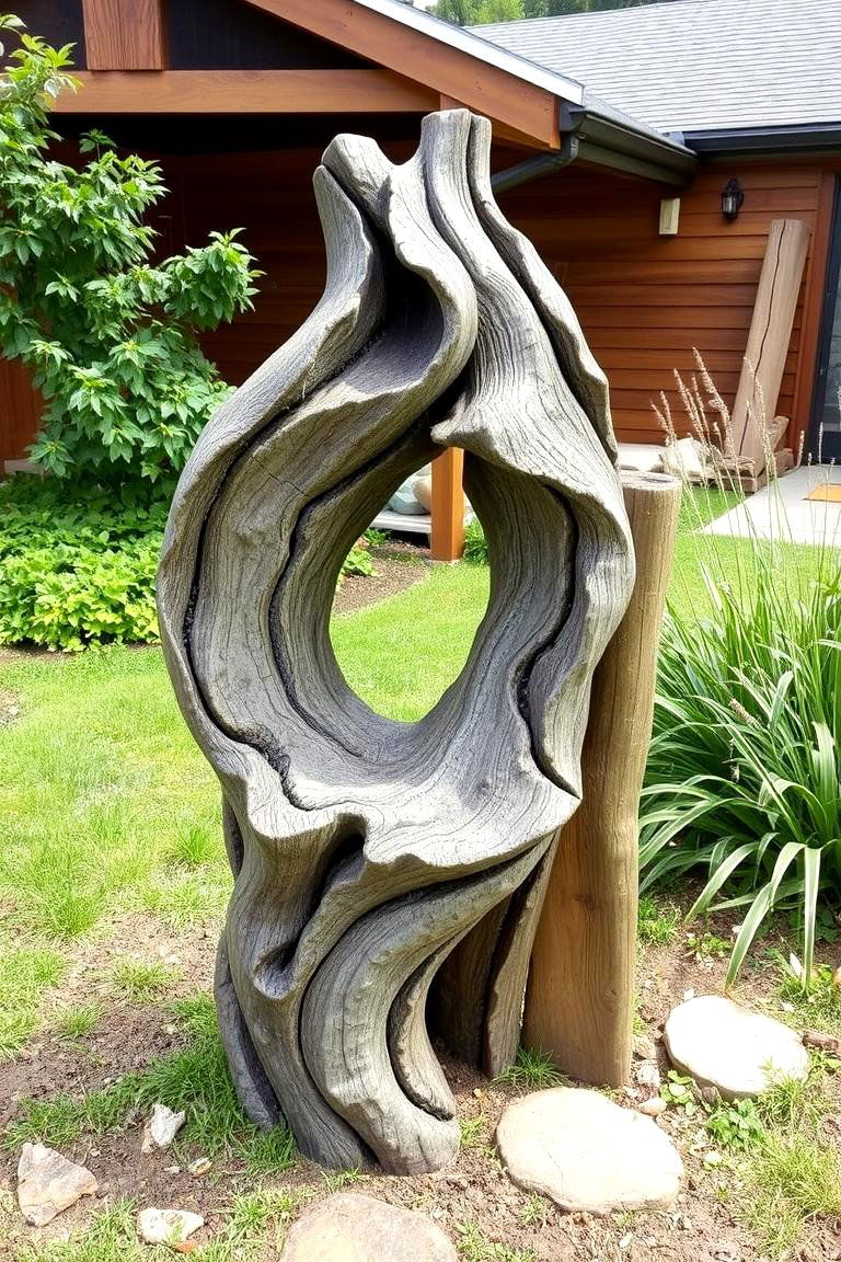 Nature Inspired Garden Sculptures with Sleepers - 24 Garden Sleeper Ideas
