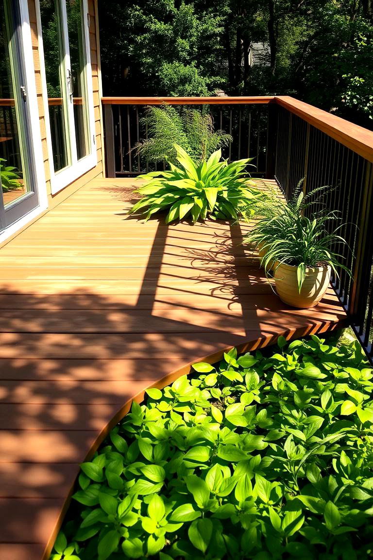 Nature Inspired Green Foliage Detail - 24 Deck Skirting Ideas