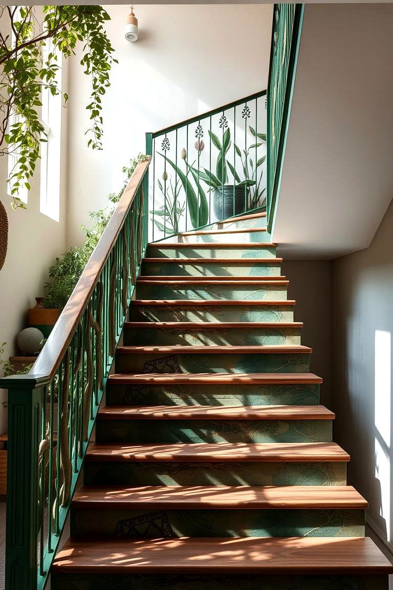 Nature Inspired Green Railings - 24 Stair Railing Ideas