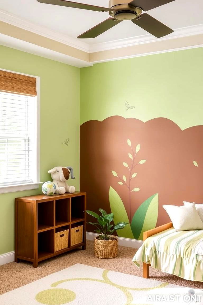 Nature Inspired Greens and Browns - 24 Kids Room Paint Ideas
