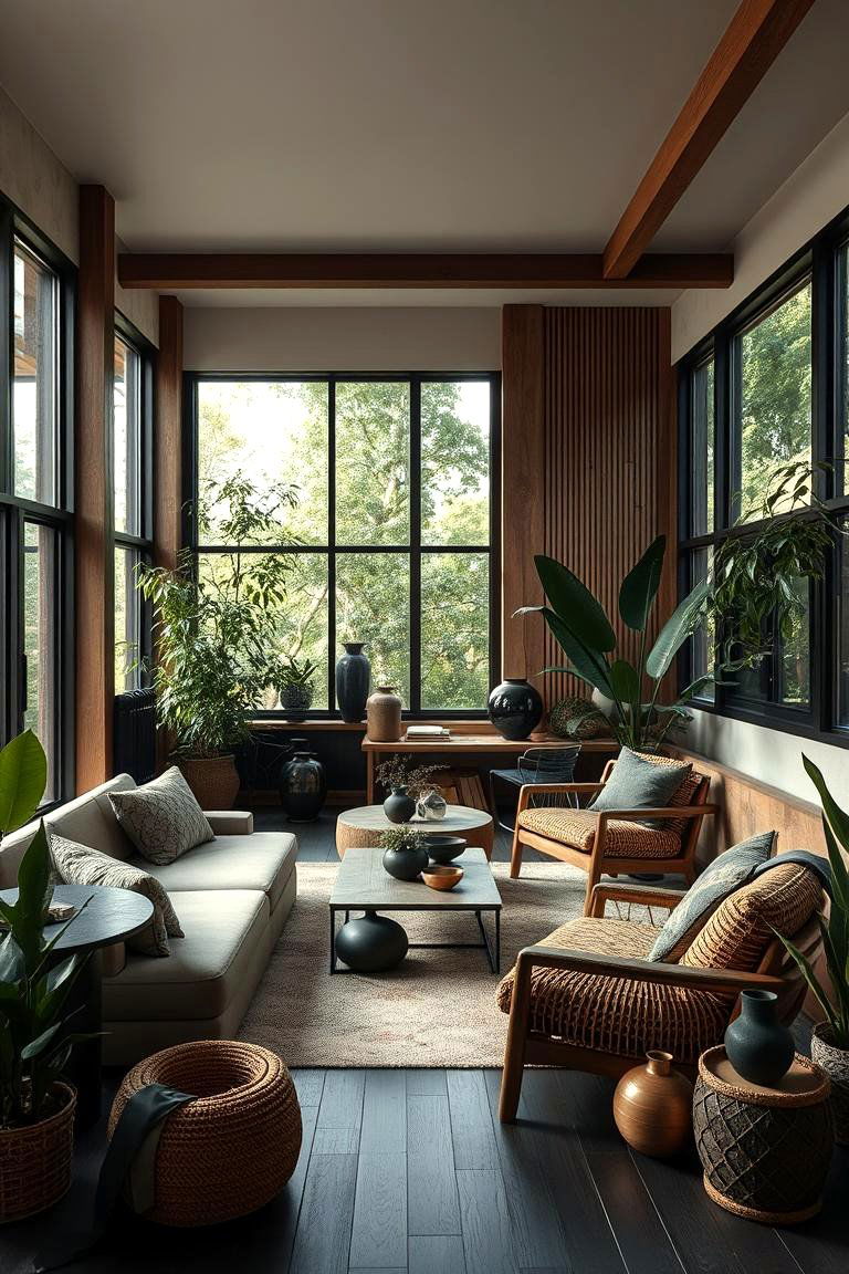 Nature Inspired Interior with Organic Elements - 24 Black and Brown Interior Design Ideas