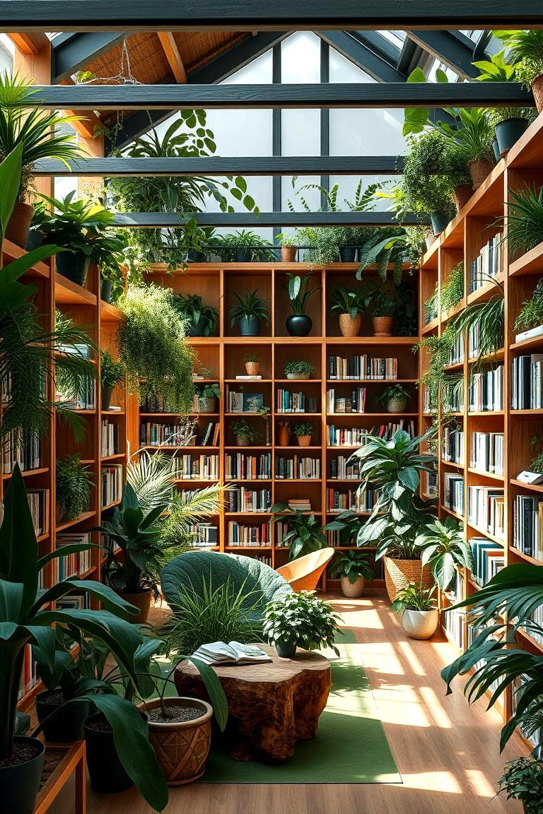 Nature Inspired Library Ambiance - 24 Dark Green Home Library Ideas and Inspiration