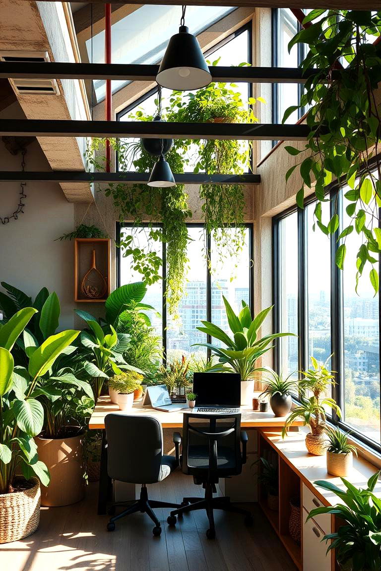 Nature Inspired Loft Office - 24 Loft Office Ideas