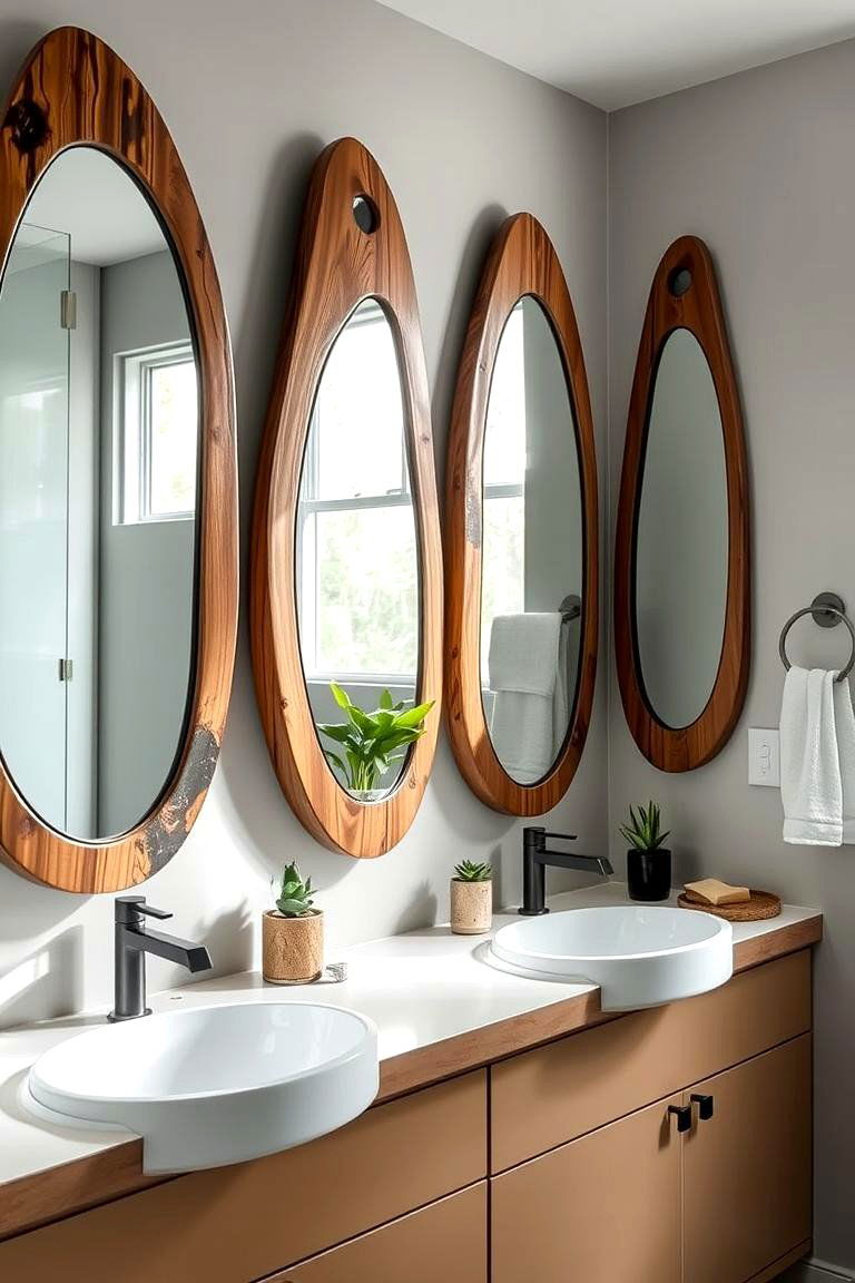Nature Inspired Mirrors for a Reflective Touch - 24 Small Green Bathroom Ideas