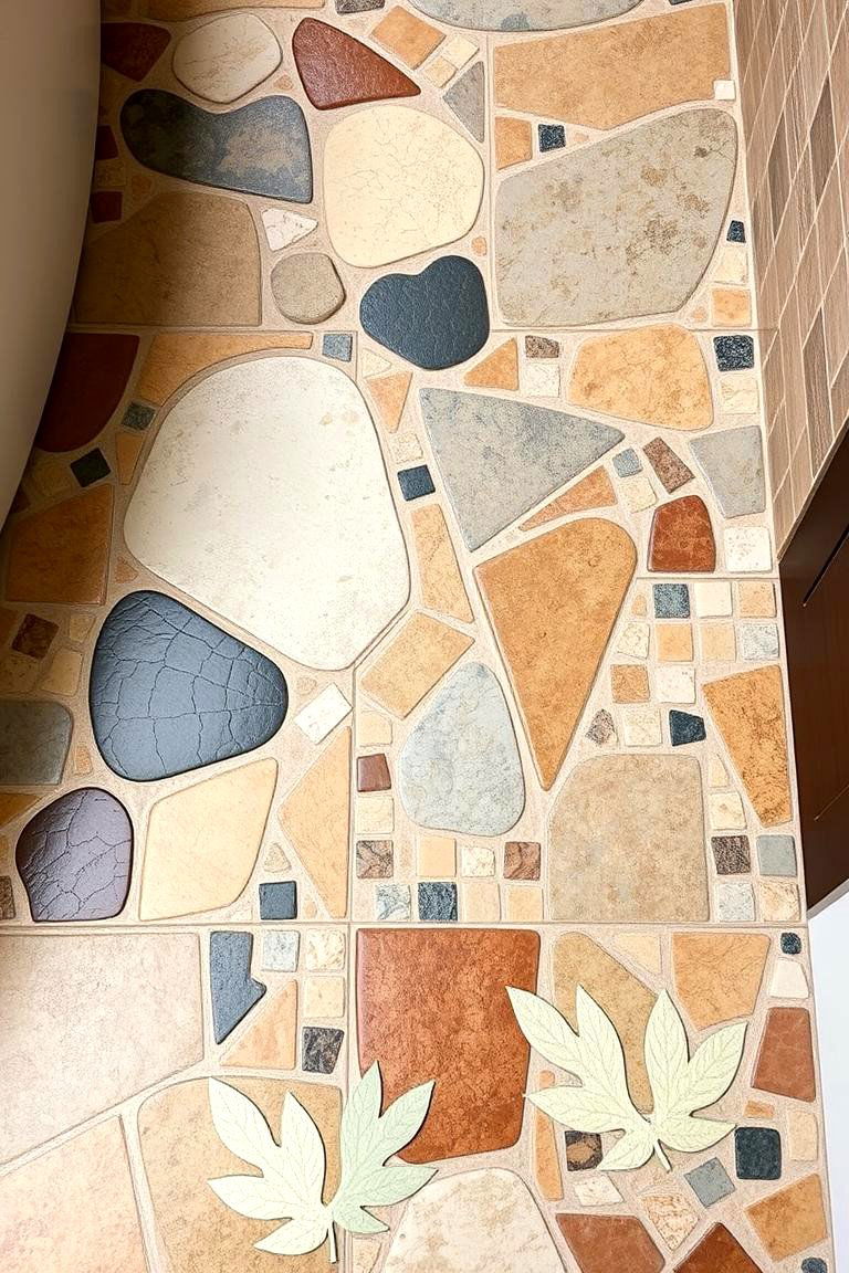 Nature Inspired Mosaic - 24 Bathroom Mosaic Floor Tile Ideas