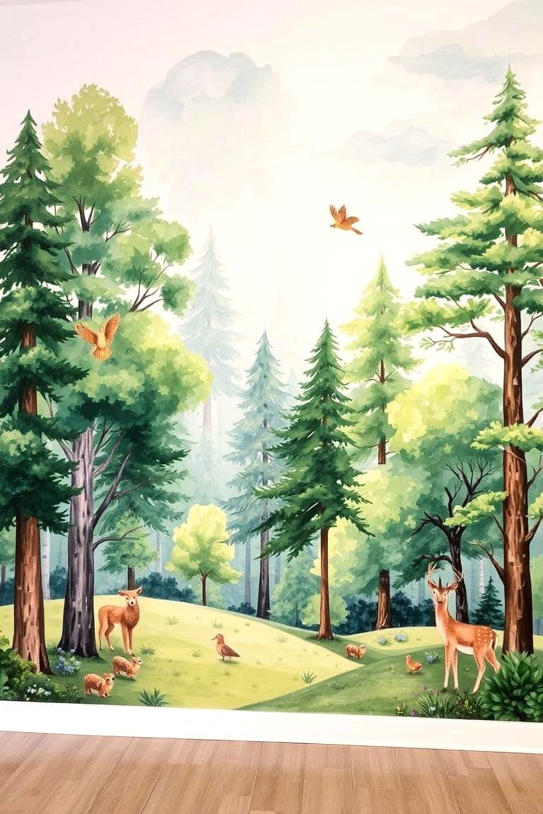 Nature Inspired Murals - 24 Nursery Accent Wall Ideas
