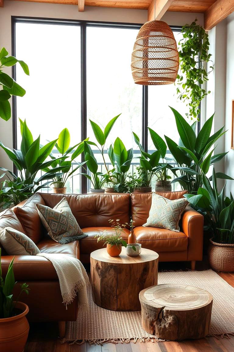 Nature Inspired Oasis - 24 Brown Leather Couch Living Room Ideas