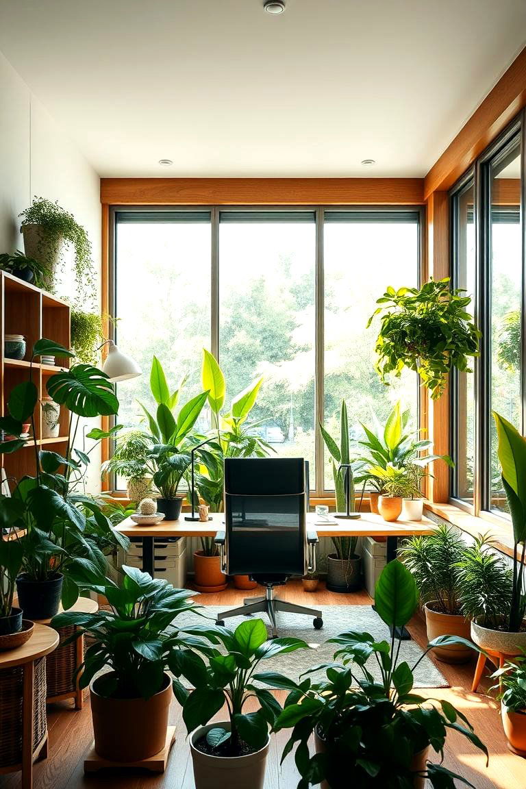 Nature Inspired Office Retreat - 24 Home Office for Couples Ideas and Designs