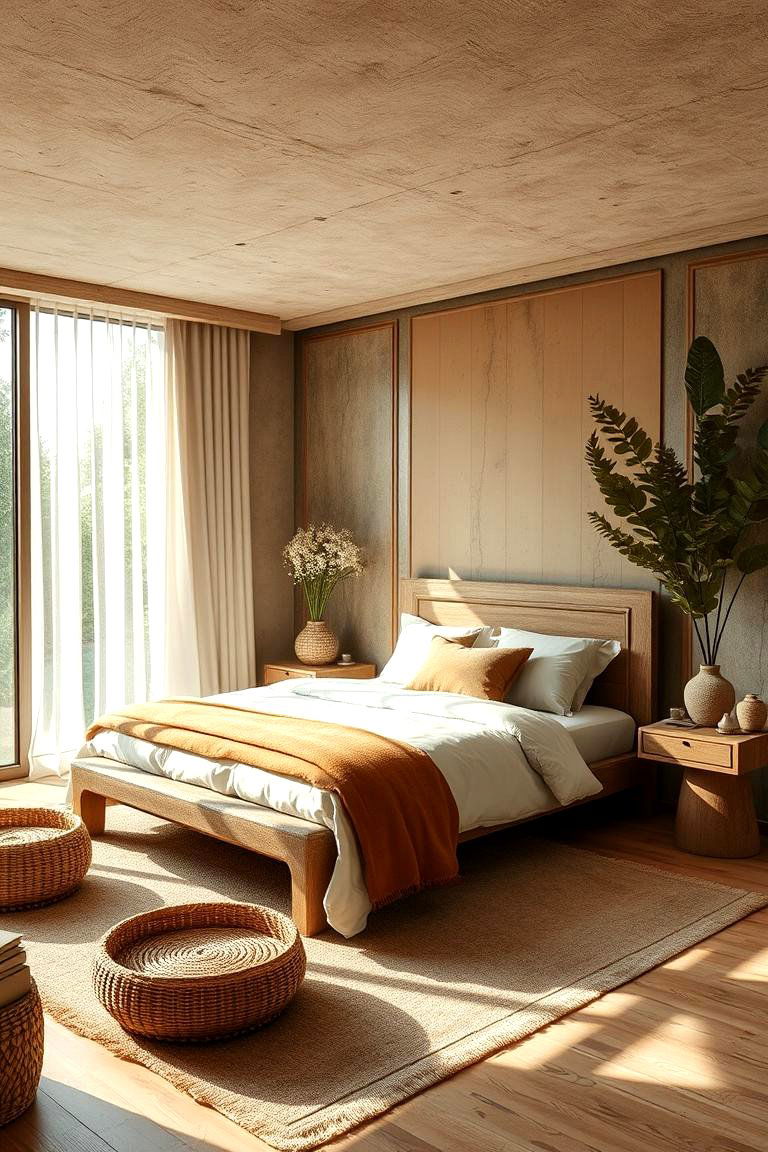 Nature Inspired Organic Materials and Earthy Hues - 24 Bedroom Interior Design Ideas
