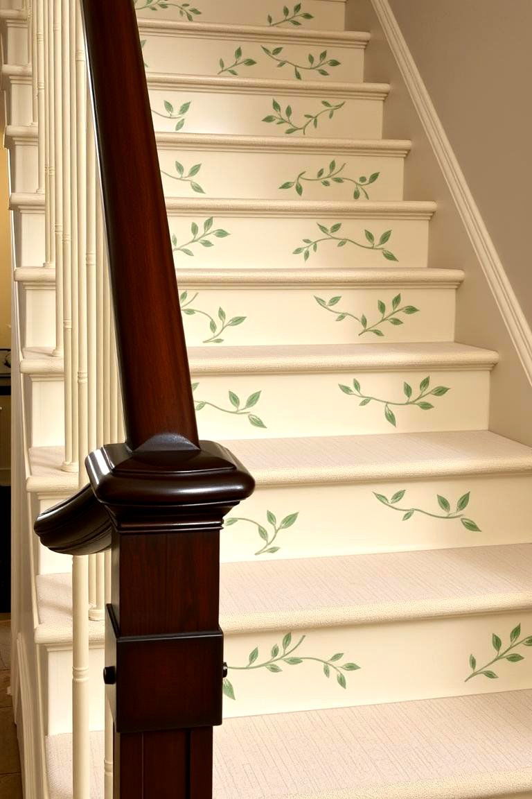Nature Inspired Painted Details - 24 Painted Stair Ideas