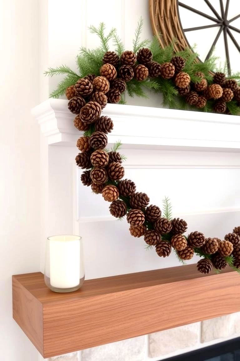 Nature Inspired Pinecone Garland - 24 Mantel Garland Ideas