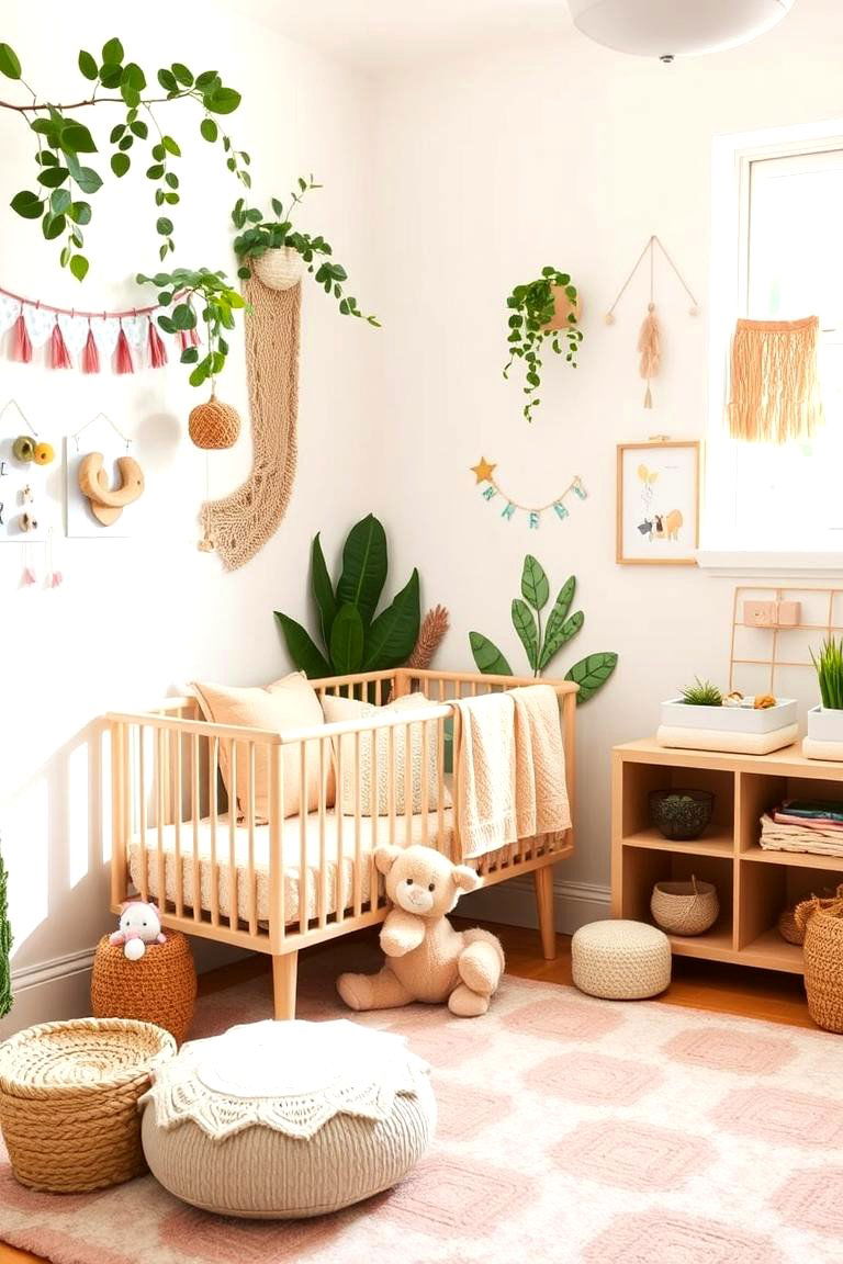Nature Inspired Play Area - 24 Pink and Green Nursery Ideas