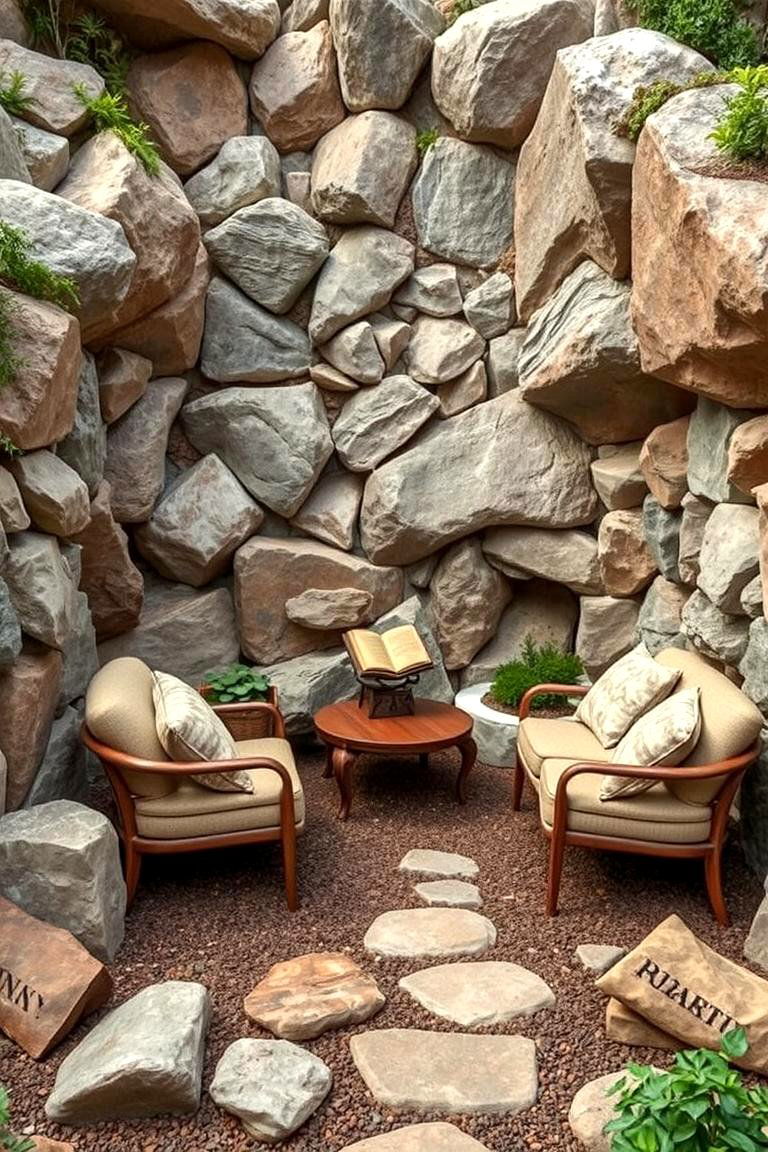 Nature Inspired Rock Garden Nook - 24 Outdoor Reading Nook Ideas