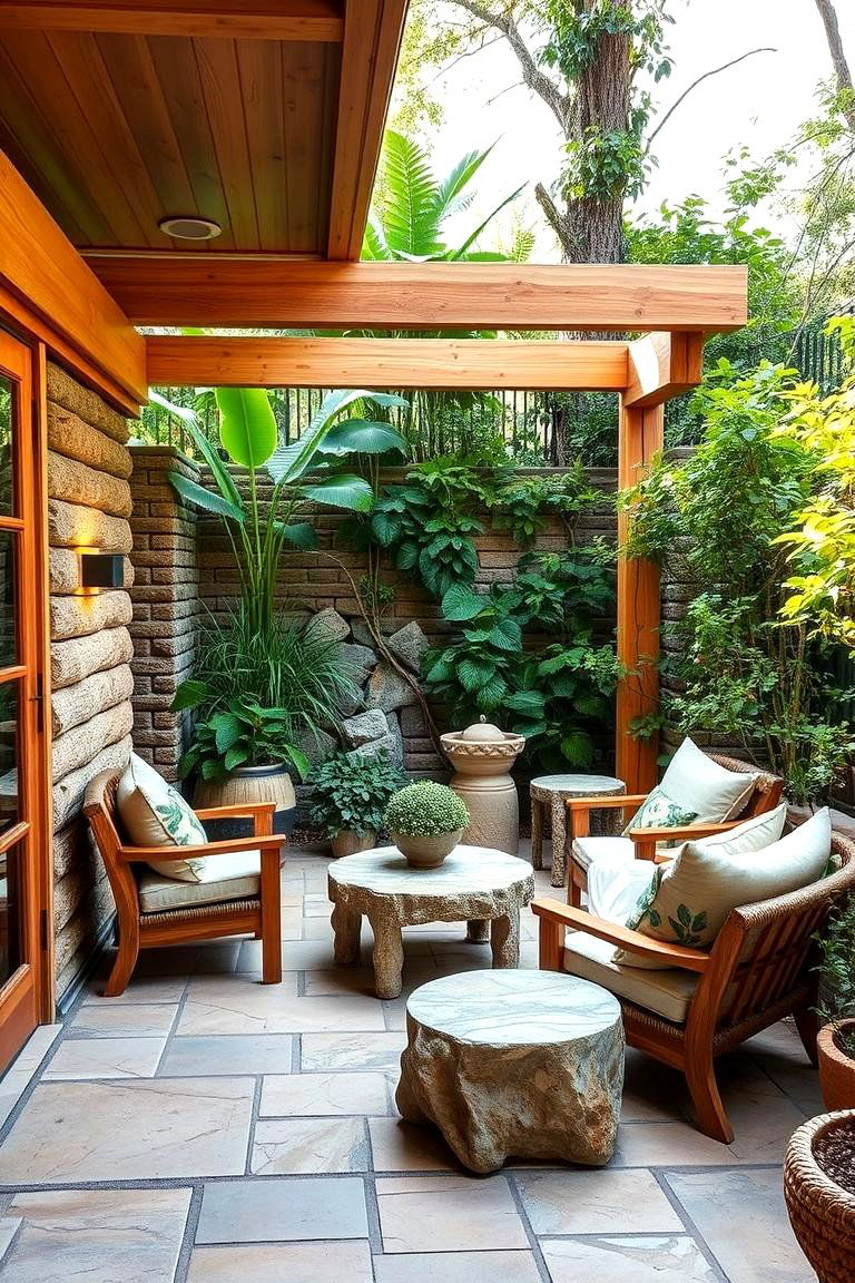 Nature Inspired Seating Area - 24 Corner Patio Ideas