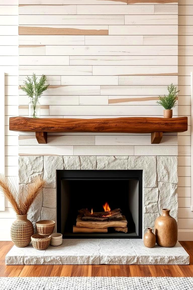 Nature Inspired Shiplap - 24 Shiplap Fireplace Ideas