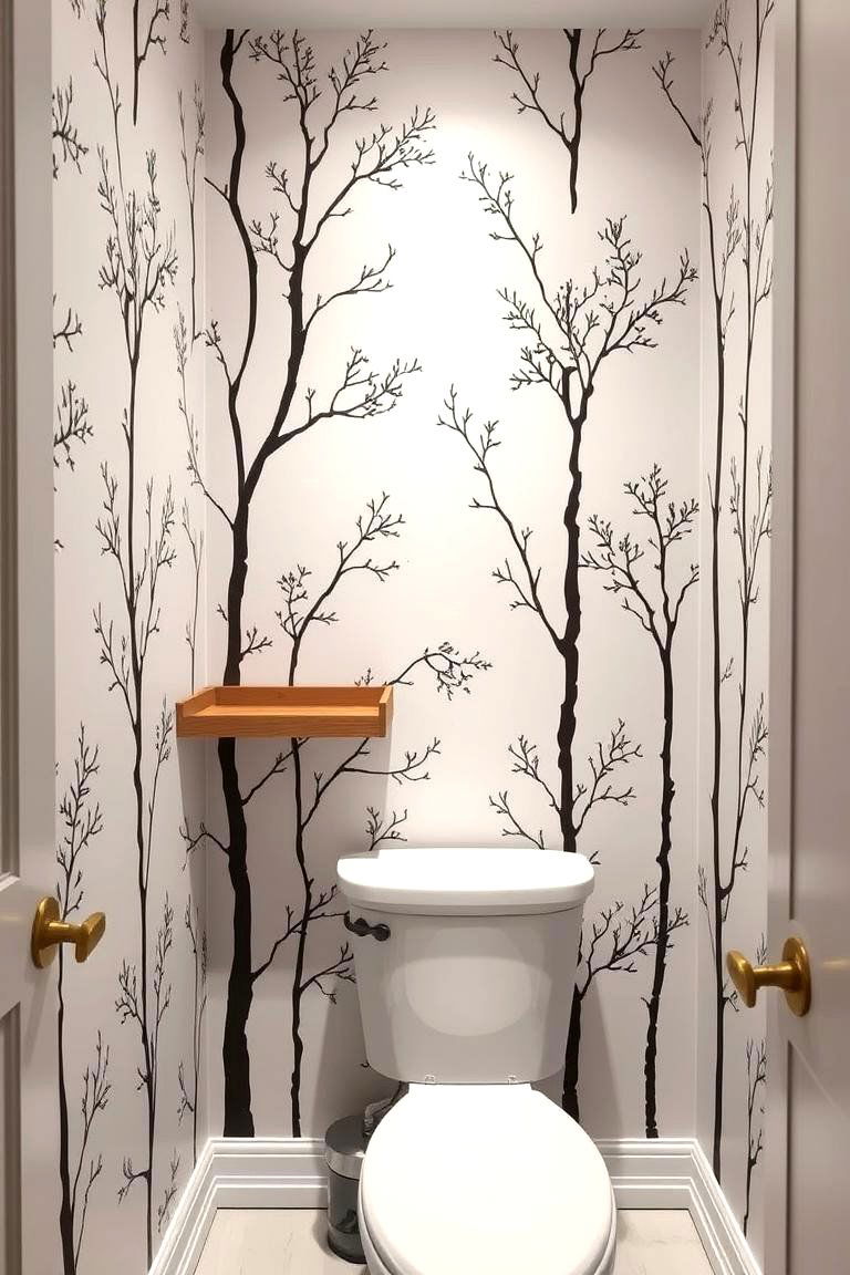 Nature Inspired Silhouettes - 24 Powder Room Wallpaper Ideas