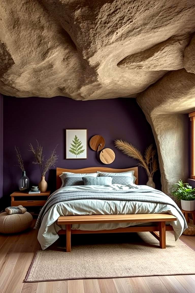 Nature Inspired Tranquility - 24 Dark Purple Bedroom Ideas