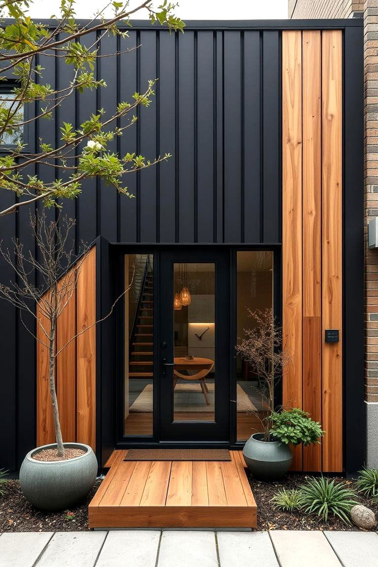 Nature Inspired Urban Retreat - 24 Black House With Cedar Accents