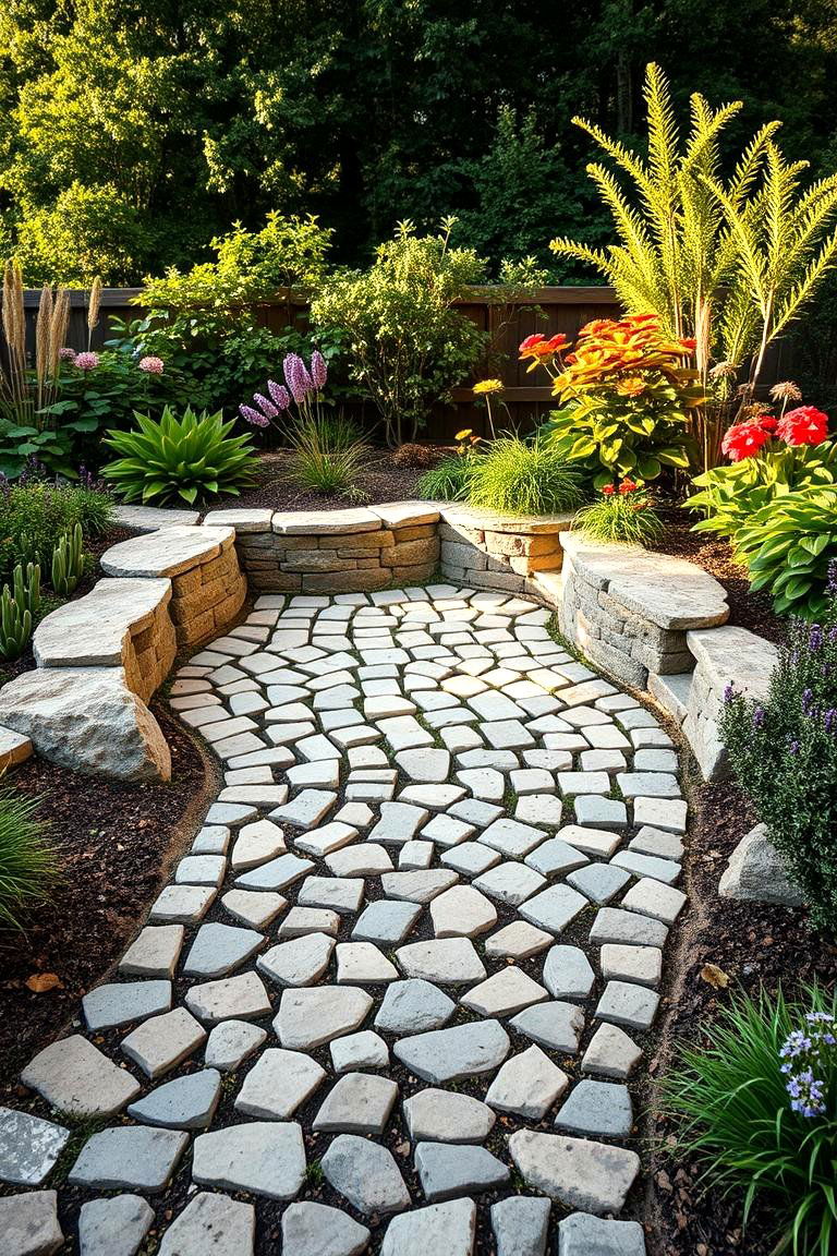 Nature Integrated Garden Patio - 24 cobblestone patio ideas